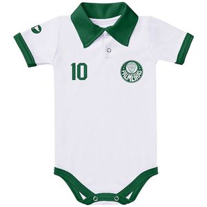 Body Polo curto para bebê em malha Palmeiras - Torcida Baby