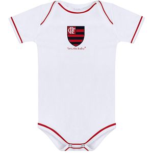 Body curto para bebê em malha Flamengo - Torcida Baby