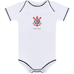 Body curto para bebê em malha Corinthians - Torcida Baby