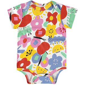 Body curto para bebê em suedine Floral Colors - Up Baby