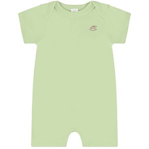 Macacão curto para bebê em suedine Verde Claro - Up Baby