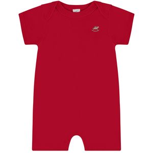 Macacão curto para bebê em suedine Vermelho - Up Baby