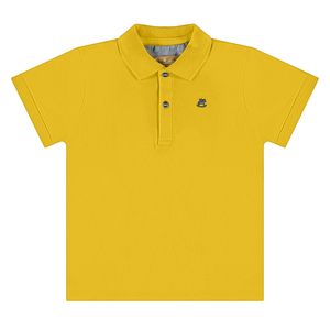 Camiseta Polo para bebê em suedine Amarelo Escuro - Up Baby
