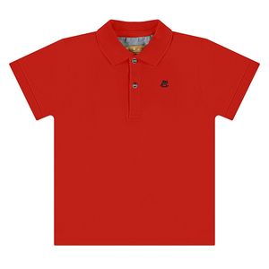 Camiseta Polo para bebê em suedine Vermelho Tomate - Up Baby