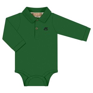 Body Polo longo para bebê em suedine Verde Amazônia - Up Baby