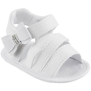 Sandália para bebê Lacinho Strass Branco - Keto Baby