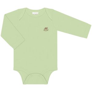 Body longo para bebê em suedine Verde Claro - Up Baby