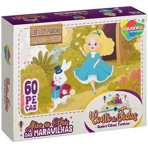 Quebra-Cabeça de Madeira Alice no País das Maravilhas 60 peças (3a+) - Aquarela Brinquedos