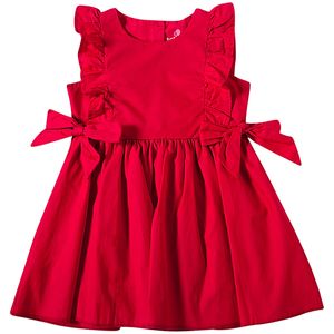 Vestido Kids em tricoline Laço Vermelho - Tip Top