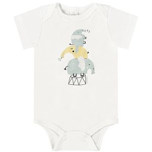 Body curto para bebê em suedine Elefantinhos  - Up Baby