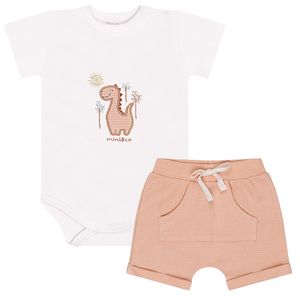 Body curto c/ Short para bebê em algodão egípcio Dino - Mini & Co.