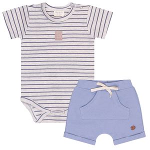 Body curto c/ Short para bebê em algodão egípcio Ursinhos - Mini & Co.