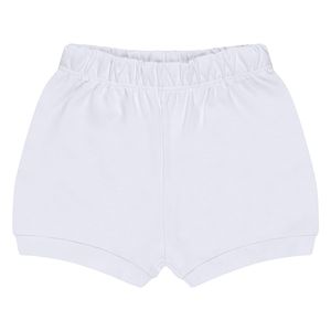 Shorts para bebê em algodão egípcio Branco - Mini & Co.