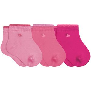 Tripack: 3 meias Soquete para bebê Rosa Claro/Rosa/Pink - Lupo