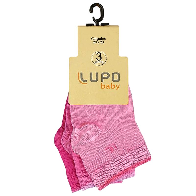 LU02165-089.0906-E-moda-bebe-menina-tripack-3-meias-soquete-rosa-claro-rosa-pink-lupo-no-bebefacil