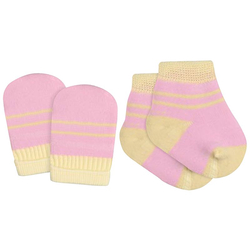 LU10010-019.5090-A-moda-bebe-menina-kit-luva-e-meia-para-bebe-recem-nascido-rosa-amarelo-lupo-no-bebefacil
