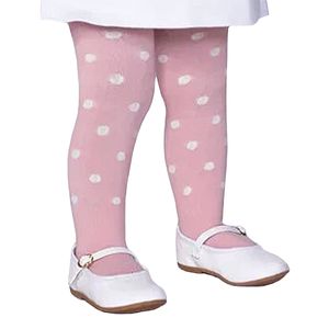 Meia-Calça Malha para bebê Poá Rosé - Lupo