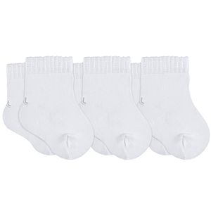 Tripack: 3 meias Soquete para bebê Branco - Lupo