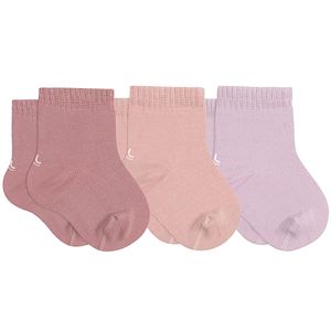 Tripack: 3 meias Soquete para bebê Nude/Rosa/Lilás - Lupo