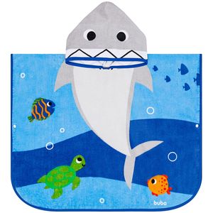 Toalha Poncho atoalhado Aventuras Tubarão (12m+) - Buba