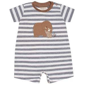 Macacão curto para bebê em algodão Listrado Family Safari - Mini & Co.
