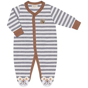 Macacão longo para bebê em algodão Listrado Family Safari - Mini & Co.