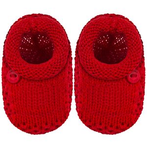 Sapatinho para bebê em tricot Botões Vermelho - Roana