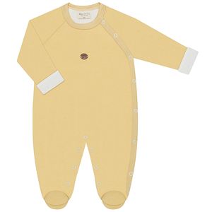 Macacão Fofinho c/ abertura em "S" para bebê em algodão egípcio e forro em soft Amarelo - Mini & Co.